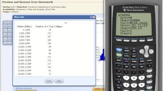 Creating Histograms on a TI Calculator given a Summary of Frequencies [upl. by Burty557]