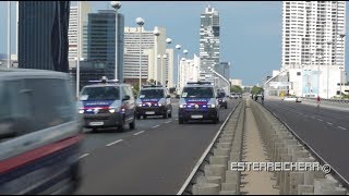 Massenanfahrt Wiener Polizei  mitten auf der Reichsbrücke [upl. by Ecneitap]