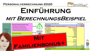 Einführung in die Personalverrechnung 2020  mit Familienbonus [upl. by Akerdal275]