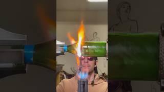 How I recycle glass bottles into drinking glasses glassblowing sparklingwater [upl. by Alle]