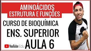 AULA 6 AMINOÁCIDOS  ESTRUTURA E FUNÇÕES  CURSO DE BIOQUÍMICA P ENS SUPERIOR [upl. by Azaleah]