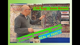 Handmade Turkish Hereke Silk Carpets 5 Ozipek Rug Signatures Are they Real [upl. by Wier]