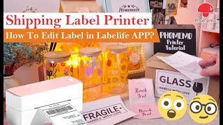 Phomemo Shipping Label Printer Tutorial🍄How to customize edit in LabelifeShipping Label Printer 241 [upl. by Okechuku]