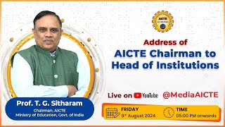 Address of AICTE Chairman to Heads of Institutions [upl. by Eimyaj298]