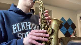 Play Test Buescher True Tone Curved Soprano Saxophone  New Pads [upl. by Odarbil]