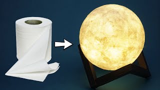 Moon Lamp with Toilet Paper  Moon Lamp DIY  Night Lamp making at home  DIY Room Decor [upl. by Blynn]