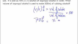 Concentration of Solutions VolumeVolume  vv [upl. by Fidellia]