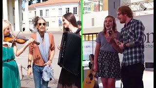 When Celebrities Surprise Street Performers By Singing With Them [upl. by Neehsas189]