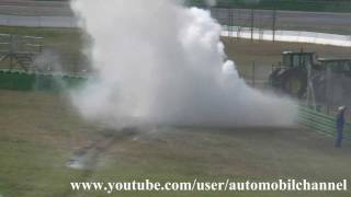 Hockenheimring Car on Fire burn VW Bettle RSI brennt crash unfall accident [upl. by Holmann]