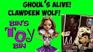 Monster High Ghouls Alive CLAWDEEN WOLF Howling Doll Unboxing amp Review by Bins Toy Bin [upl. by Yenruoc190]