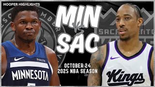 Minnesota Timberwolves vs Sacramento Kings Full Game Highlights  Oct 24  2025 NBA Season [upl. by Ocram]