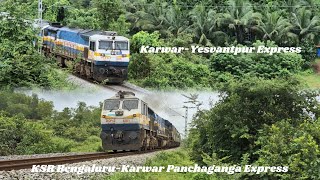 Sequential Train Movements Near Kabaka PutturKarwarYesvantpurampBengaluruKarwar Panchaganga Express [upl. by Aidne]