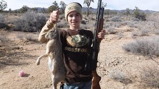 Rabbit Hunt Boy Hunting Rabbits with A 12 Gauge Shotgun During Winter Season [upl. by Berkin]