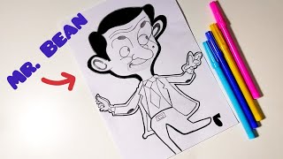 How To Draw Easy Drawing Of A Cartoon Character Mr Bean  Step By Step Tutorial for Beginners art [upl. by Lleral]