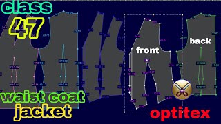 how to make waist coat  drafting pattern  optitex pds [upl. by Airetnahs]