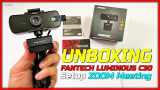 Unboxing Webcam Fantech Luminous C30 dan Setup Zoom Meeting [upl. by Annawat]