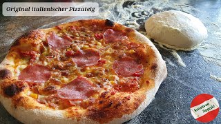 Original Italienischer Pizzateig  knusprig amp cross  Teig richtig ziehen für eine perfekte Pizza 😋 [upl. by Yentihw]