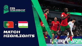 HIGHLIGHTS Portugal v Tajikistan  FIFA Futsal World Cup Uzbekistan 2024 [upl. by Roxanne995]