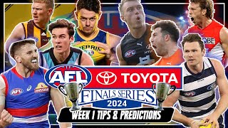 AFL 2024 FINALS SERIES  WEEK 1 TIPS amp PREDICTIONS PLUS AFLW TIPPING COMPETITION [upl. by Rodrich]