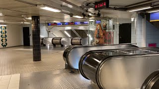 Stockholm Sweden 4x Thyssen  TKE Escalators at Fridhemsplan Metro Station between lines [upl. by Charters]