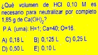 NEUTRALIZACION DE SOLUCIONES QUIMICAS EJERCICIO RESUELTO [upl. by Relyk]