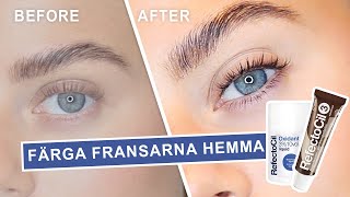 FÄRGA ÖGONFRANSARNA HEMMA  Tint your lashes at home  Enkelt att göra själv med Refectocil färg [upl. by Anyr]