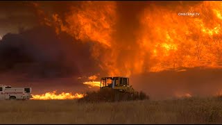 INSANE Fire Behavior FIRENADO Massive Flames At The Chaparral Fire  Murrieta [upl. by Salvadore]