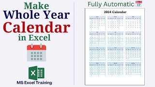 How to Make Yearly Calendar in Excel for Any Year [upl. by Lletnuahs]