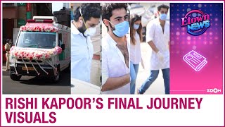 Rishi Kapoor funeral  Rishi Kapoors final journey pictures and videos [upl. by Lorena]