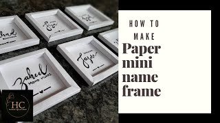 How to make paper mini name frame  easy frame at home  calligraphy name art [upl. by Swisher]