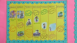 Activity Calendar for kids school projectHow to make a weekly activity planner for kids [upl. by Kylah]