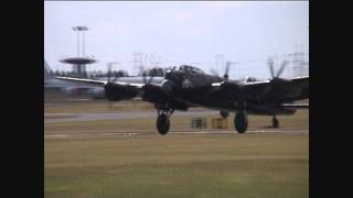 Amazing LANCASTER bomber landing [upl. by Nnanaej]