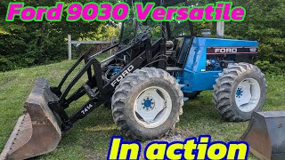 Restored Ford 9030 versatile tractor in action [upl. by Eilatam]