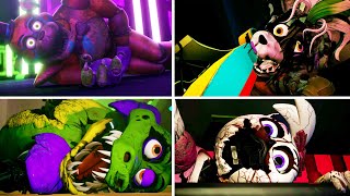 FNAF Security Breach ALL Animatronics DESTRUCTIONS FIVE NIGHTS AT FREDDYS SECURITY BREACH [upl. by Babita]