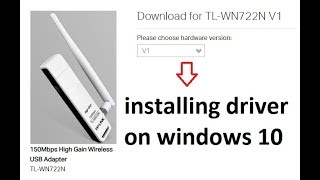 How to download and install tplink tl wn722n v1 wireless usb driver on windows 10 or win8 [upl. by Ymrej]