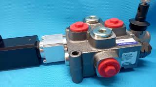 2 SECTIONS DIRECTIONAL CONTROL VALVE GALTECH Q95 120 lmin 31 GPM Electric solenoid 12V 24V  levers [upl. by Amin422]