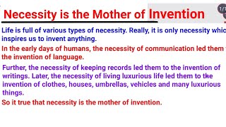 Necessity is the mother of invention How to write essay on necessity is the mother of invention [upl. by Sybila]