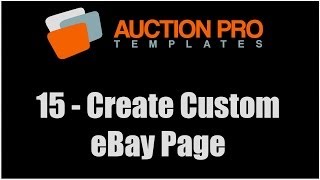 15  How To Create And Add Custom Page To eBay Store [upl. by Anirtruc342]