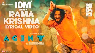 Rama Krishna Lyrical  Agent  Akhil Akkineni  Surender Reddy  Hiphop Tamizha [upl. by Bartlett150]