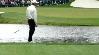 Masters Vijay SinghACE Another View  Skips Ball Across Water Hole In One 4709 [upl. by Trini870]