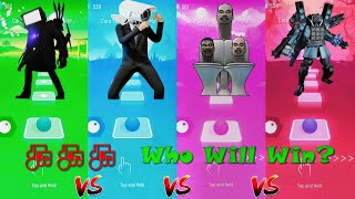 🎶 Who Will Win Skibidi Toilet🆚TITAN CAMERAMAN🆚TITAN SPEAKERMAN🆚TV MAN Tiles Hop EDM Rush Gameplay [upl. by Blasius]