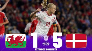 Denmark vs Wales  Highlights  UEFA Womens Nations League 26092023 [upl. by Nosecyrb]