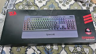 Redragon K586 Brahma RGB Mechanical Gaming Keyboard with Red Switches  Unboxing Video  4k [upl. by Lynad]