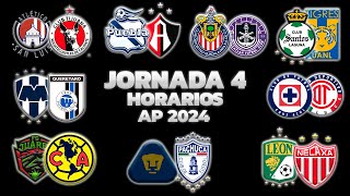 HORARIOS CANALES Y FECHAS DONDE VER LA JORNADA 4  LIGA MX APERTURA 2024 [upl. by Publea]