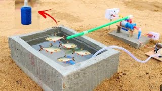 How to make mini watar pump fish farming construction  science project 🐟🐟 [upl. by Nillok]