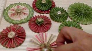 Christmas Paper Rosettes Tutorial [upl. by Aehtrod]