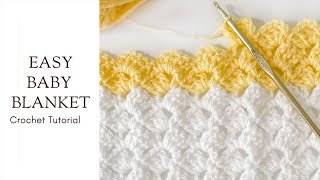 Easy Beginner Crochet Baby Blanket Video Tutorial [upl. by Adnar]