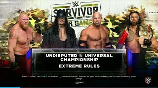 Epic Wwe 2k23 Battle Brock Lesnar Vs Undertaker Vs Goldberg Vs Roman Reigns  Who Will Prevail [upl. by Shulamith]