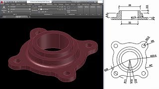 AutoCAD Mechanical Modeling and Visualization  PART1  Create a Coupling Using AutoCAD [upl. by Geminius988]