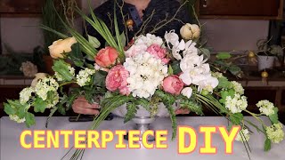 Easy Floral Centerpiece  Floral Arranging DIY  Long And Low [upl. by Adora]